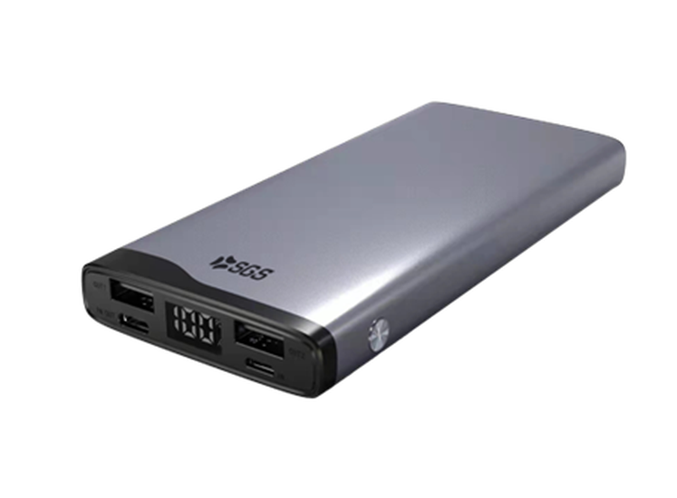 Sgs Powerbank Alluminio 10.000 MAH - Output: 2 USB + 1 Type-C 22.5W