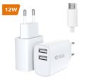 Sgs Caricatore DUAL USB 2.4AMP 12W + Cavo Micro USB
