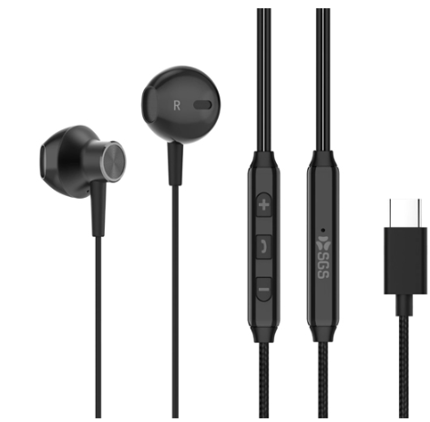 SGS IN-EAR AURICOLARE STEREO TYPE-C BLACK