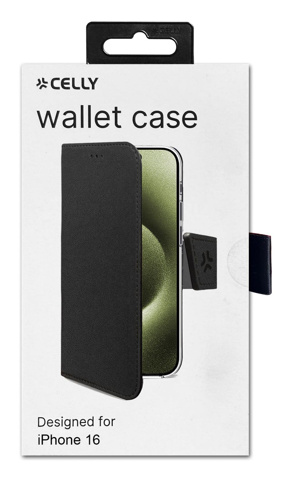 Celly Custodie - Wally - Apple iPhone 16 [iPhone 16 Cases] Black
