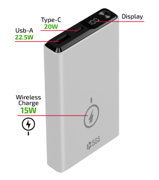 Sgs Powerbank 10000 MAH Wireless Magsafe - Output 15W