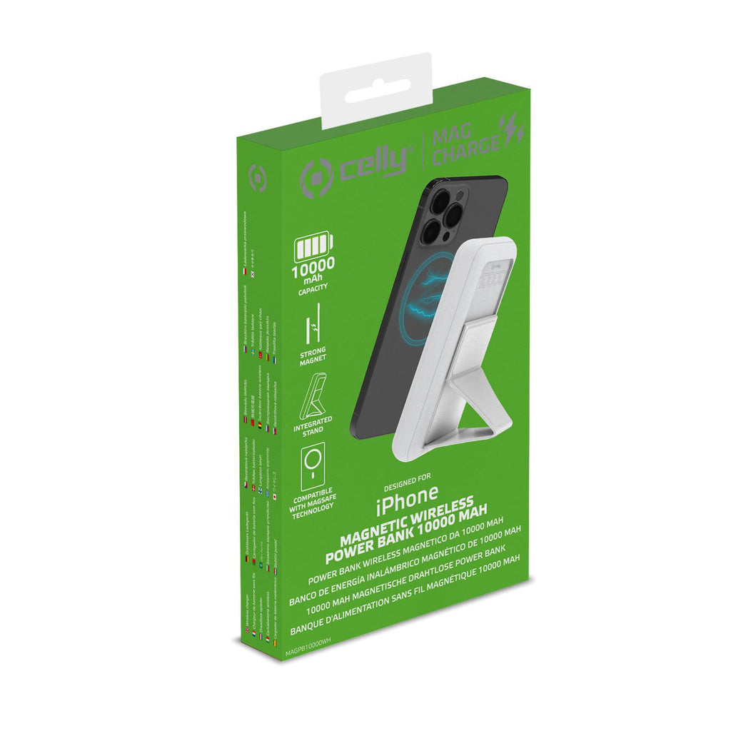 Celly MAGPB10000 Power Bank Magsafe Wireless Bianco