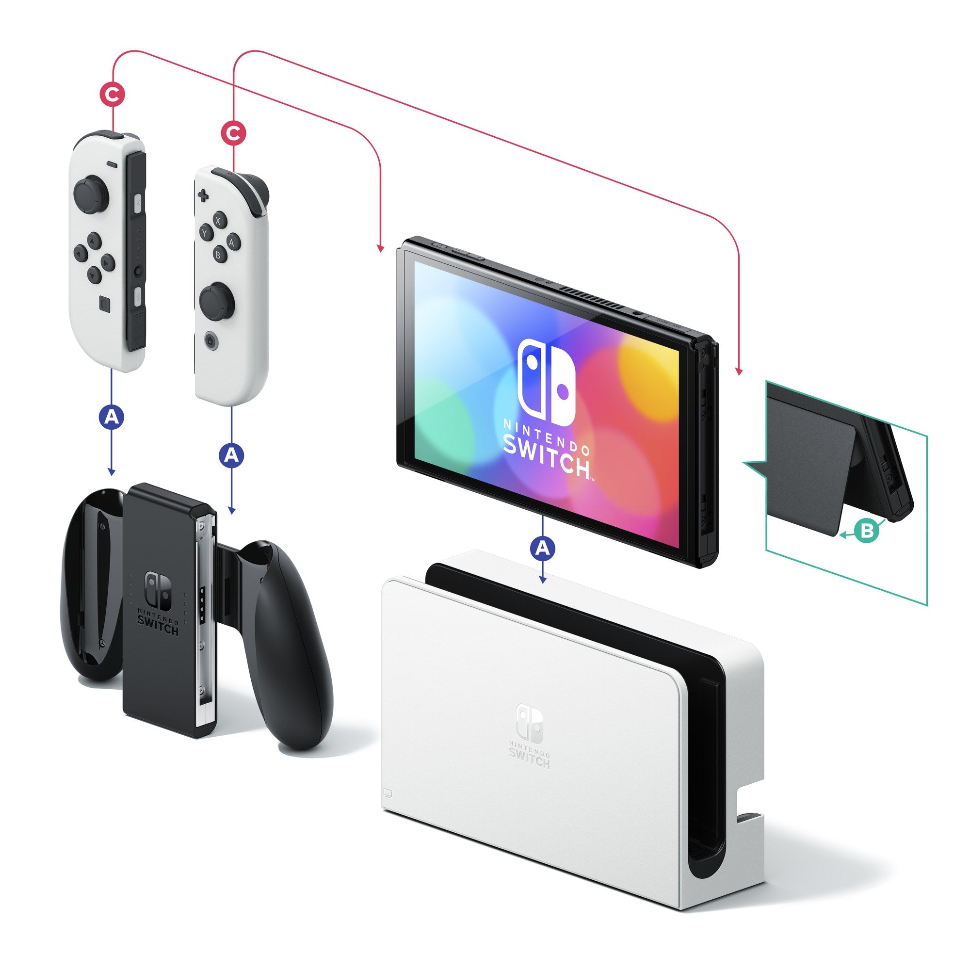Nintendo Switch OLED 64GB 7" Bianco/nero