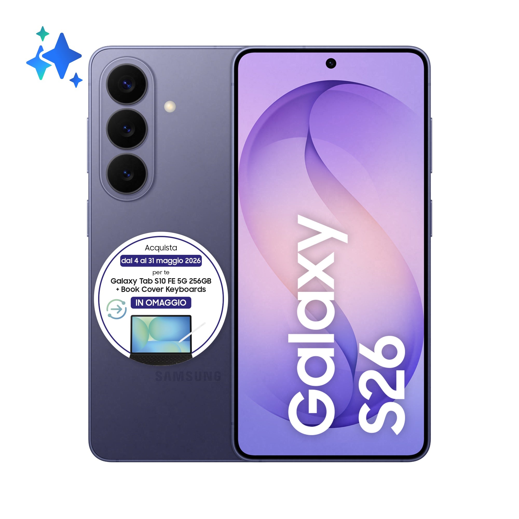 Samsung Galaxy S26 12+512GB 6.3 " Cobalt Violet Italia
